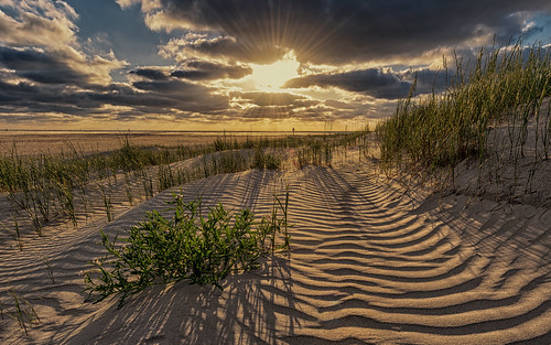 sunset beach water clouds germany de deutschland sand colorful outdoor dunes northsea sunbeams schleswigholstein stpeterording sanktpeterording