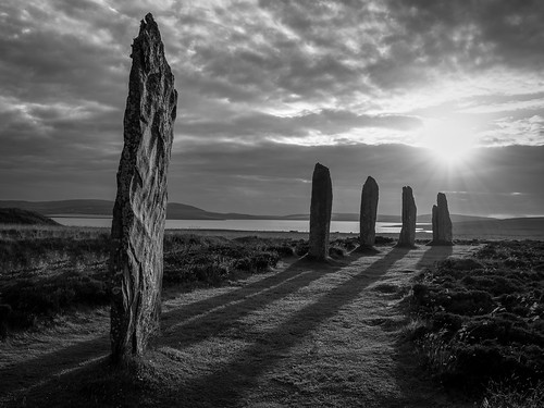evening scotland orkney standingstones shadows unitedkingdom olympus hdr omd stromness henge neolithicmonument panasonic1235mm