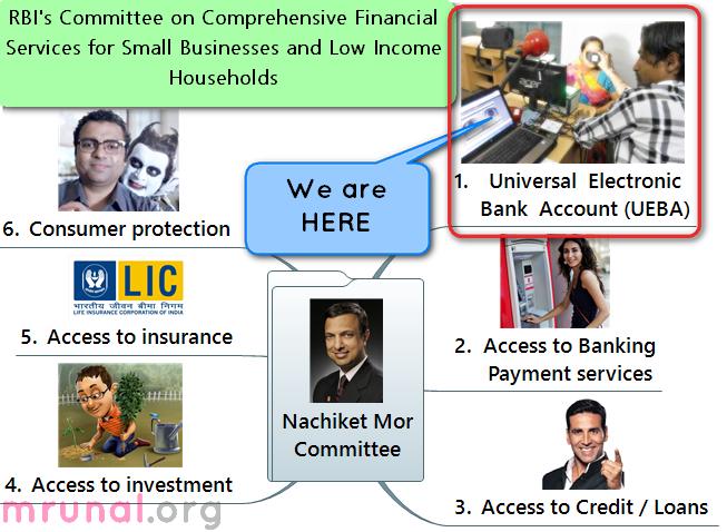 universal electronic bank accounts for financial inclusion Nachiket Mor Committee