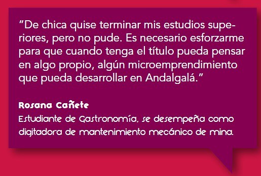 Programa de Estudios Terciarios. Rosana Cañete, Estudiante de Gastronomía, digitadora de mantenimiento mecánico.