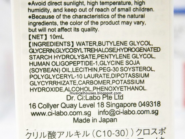Dr Ci Labo Super 100 EGF Ampoule Serum Ingredients