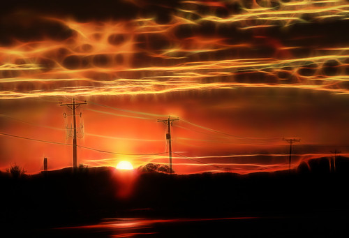 sunset sky sun postprocessed night clouds photomanipulation photoshop evening outdoor dusk horizon silhouettes dramatic surreal serene htt fractalius telegraphtuesday annasheradon