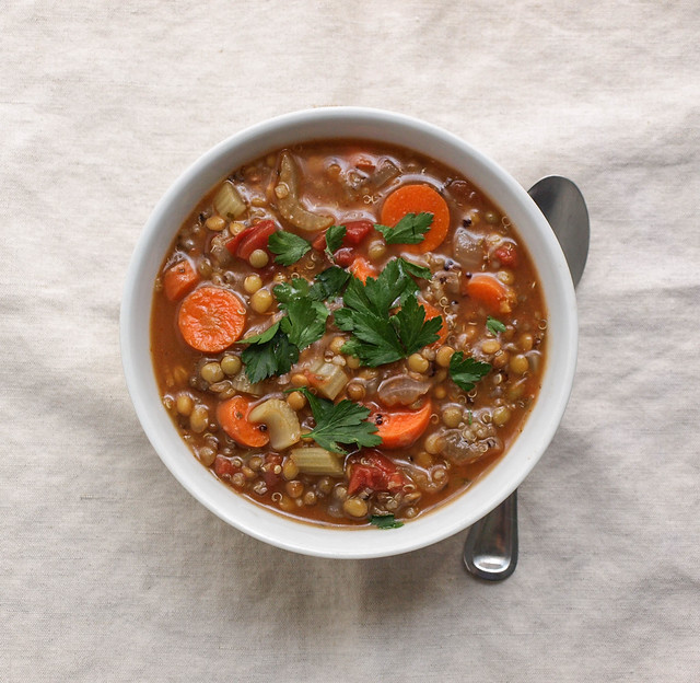Smoky Lentil + Quinoa Soup