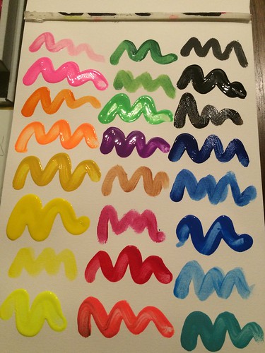 Acrylic Custom Squeezable markers color reference chart