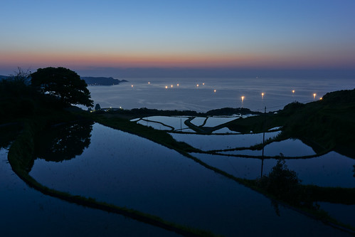 blue sunset sea water japan boat fishing rice paddy terrace sony lagoon fields yamaguchi 山口 棚田 1018mm 東後畑 nex7 sel1018