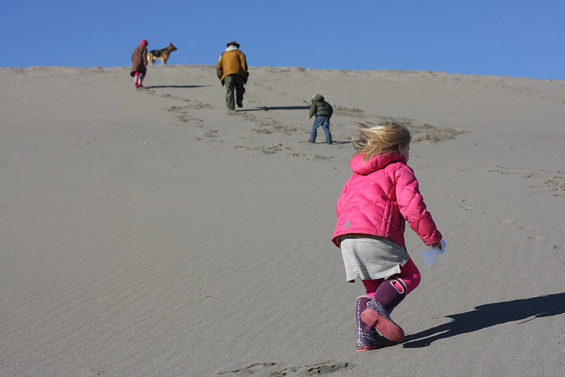 climbing a dune