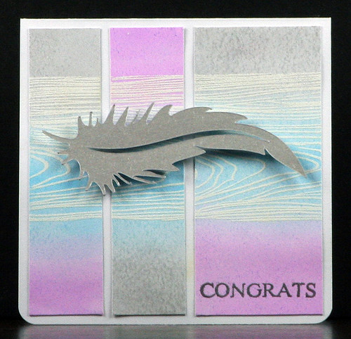 Silver Feather Congrats Card | shirley shirley bo birley Blog