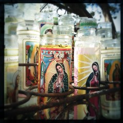 Prayer candles at Mission Concepción