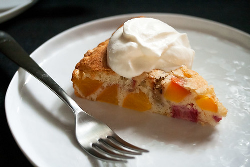 Easy Peach Rhubarb Cake