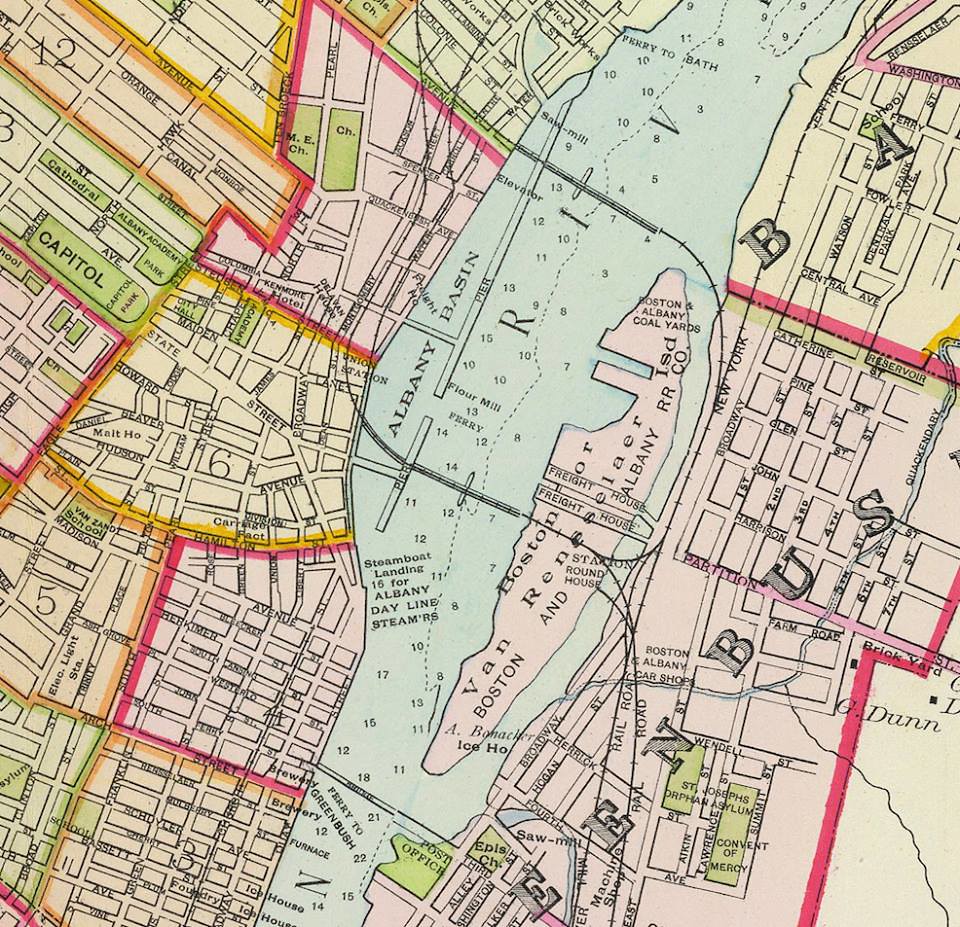 1891 debeers map of albany ny 1890s downtown