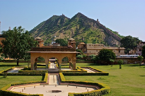 Gardens in front of the Amber Fort