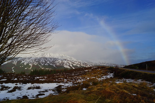 blue winter snow mountains tree skye weather scotland rainbow sonyslta65v