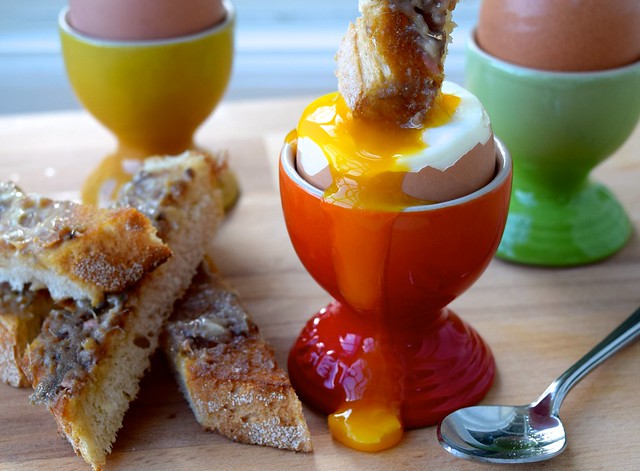 Dippy Eggs & Anchovy Butter Soldiers