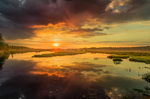 sunset sky sun sunlight storm nature water clouds wow reflections river landscape pentax poland waterscape piotrfil