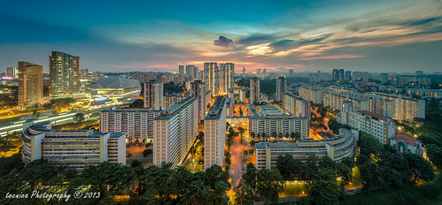 city sunset sky urban panorama sun architecture clouds landscapes twilight singapore vista hdb moh ghim ghimmoh buona exposureblending digitalblending