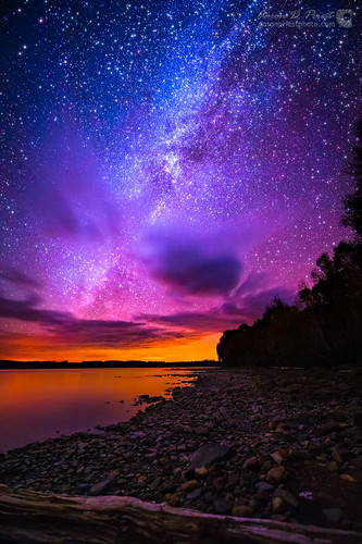 lake reflection beach night stars rocks unitedstates maine astrophotography greenville milkyway mooseheadlake spencerbay