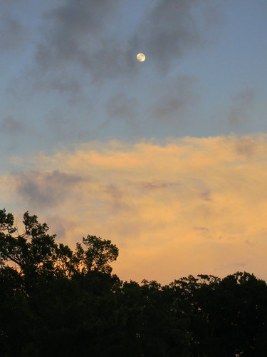 trees sunset sky moon tree weather clouds evening nc dusk northcarolina greenery lumberton eveningcolors robesoncounty