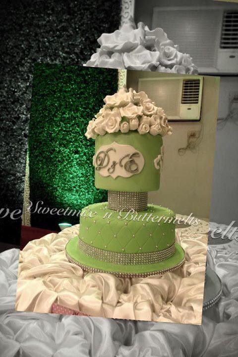 Mint Green Wedding Cake by Jackie of Sweetmix 'n Buttermelts