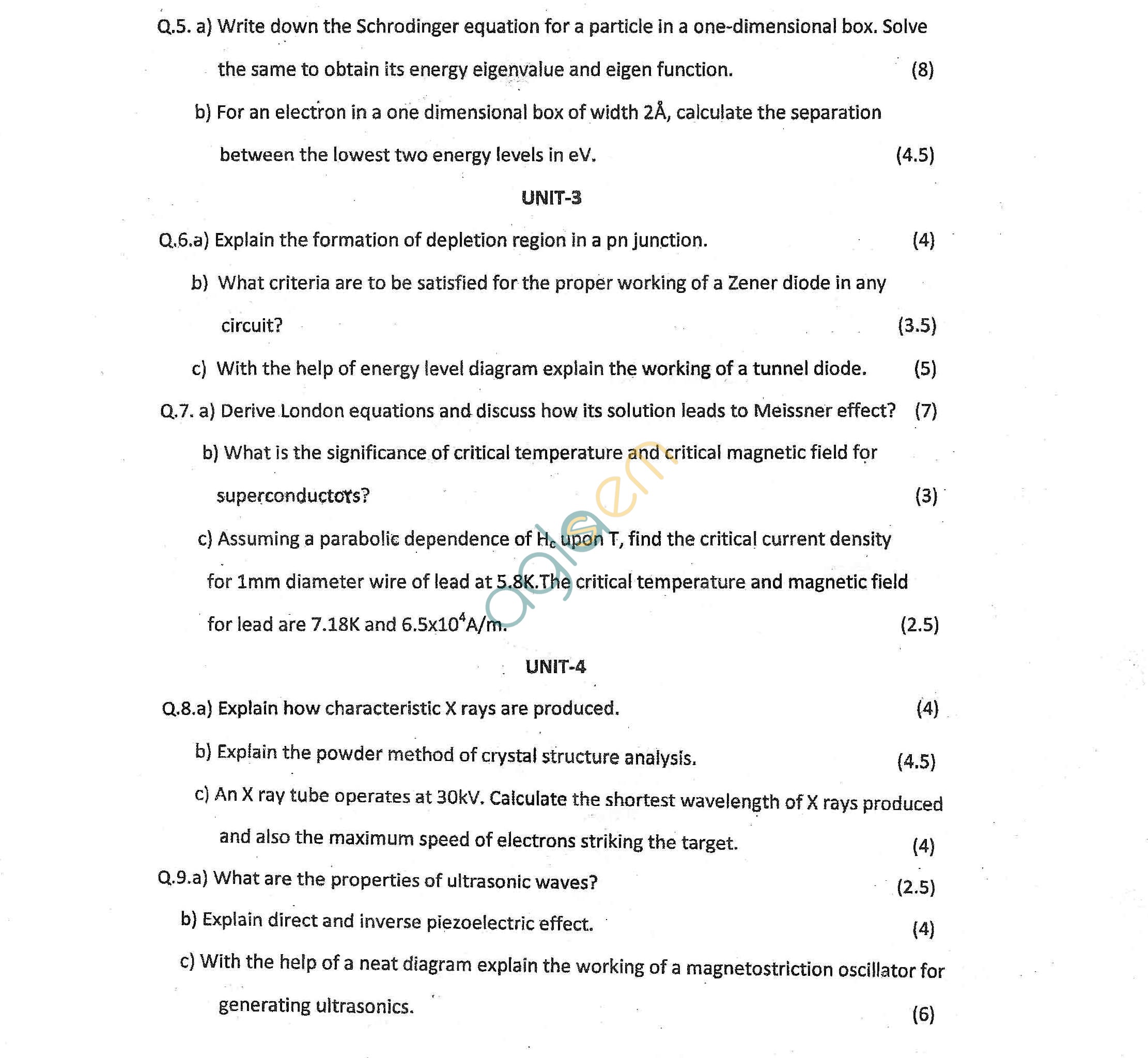 GGSIPU Question Papers Second Semester  End Term 2013  ETPH-104