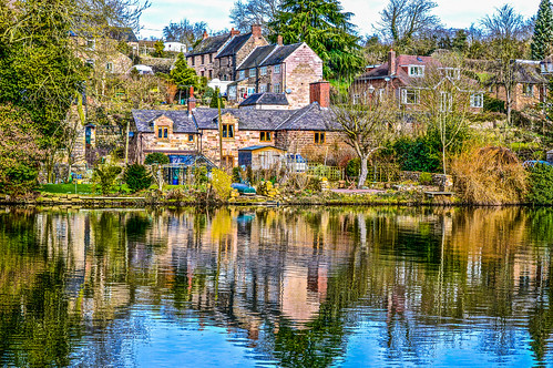 houses house reflection water reflections river landscape landscapes nikon derwent rivers hdr lightroom d3200