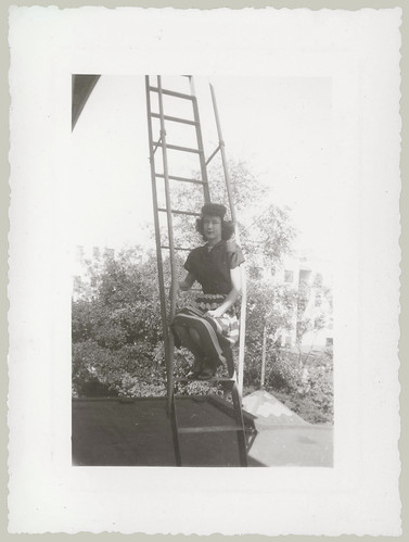 Girl on ladder