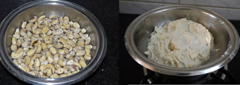 soaking cashew nuts for preparing Kesar kaju katli