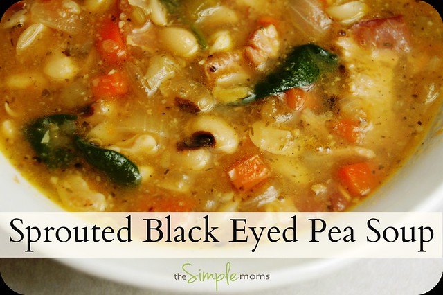 a simple real food recipe :: sprouted black eyed pea soup