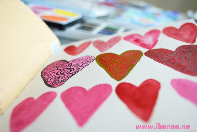 Art Journal doodled hearts