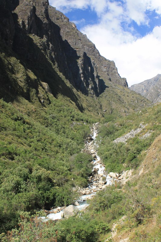 Climbing into Quebrada Santa Cruz