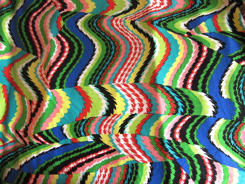 Amazing chaotic rayon/lycra print knit ...