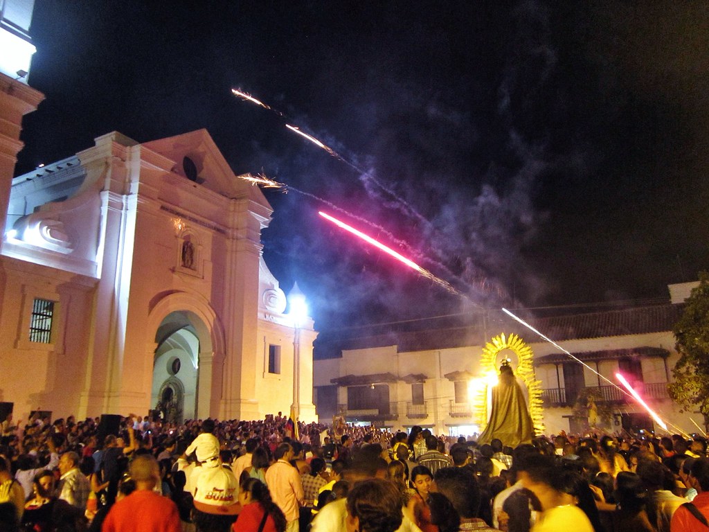 Firework celebrations in Santa Marta, Colombia