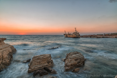 longexposure sunset cloud seascape coast rocks mediterranean ship cyprus shipwreck beached canon5d lightroom cs6 peiyia