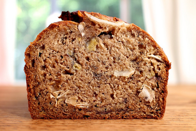 Brown Butter Banana Bread with Rum and Coconut
