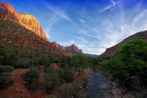 sunset sky mountain river utah day zionnationalpark canonef1635mmf28lii canoneos5dmarkiii pwpartlycloudy