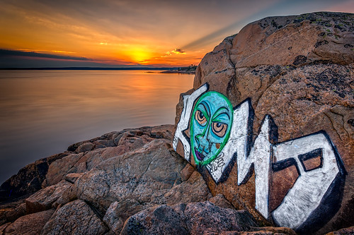 sunset water face norway clouds eyes rocks grafitti halden sarpsborg dusa canon6d bentvelling ef1740lmm