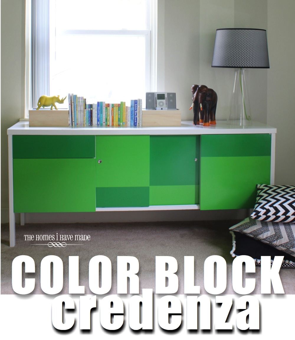 Green Color Block Credenza-018