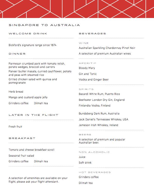 The New Qantas Economy Inflight Food Menu - Alvinology