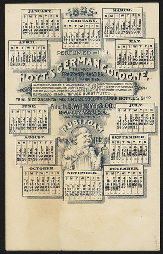Ladies Perfumed Calendar 1895 [back]