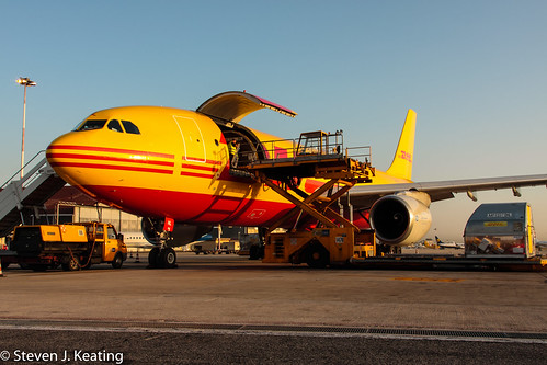 italy rome sunrise canon airplane is spring airport aircraft aeroplane cargo airbus l usm f4 freighter dhl ciampino unloading a300 24105mm 203f canonef24105mmf4lisusm a300b4
