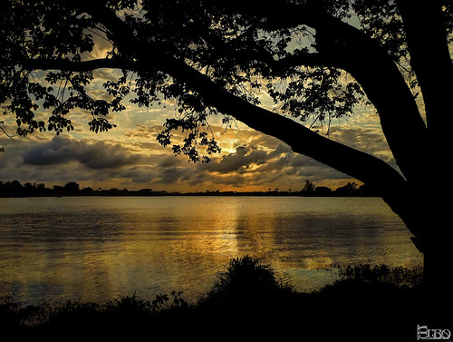 sunset lake silhouette hdr osborne photomatix