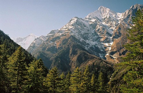 nepal 2 mountain 2004 pine analog forest trekking trek landscape peak ii round himalaya annapurna annapurnas pisang canoneos300 himal lamjung annapurnaii