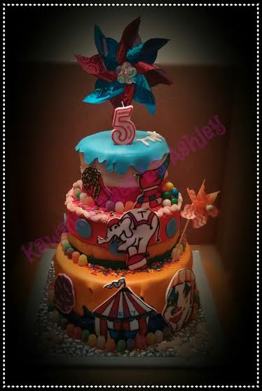 Circus Themed Cake by Ashley Lopez of Icing Smiles