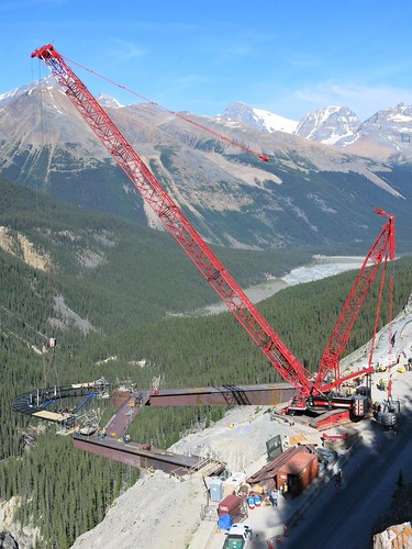 LR 1350 lifting glacier skywalk in the Canadian Rockies