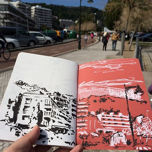Finished sketchbook #hondarribi #pentel #urbansketch