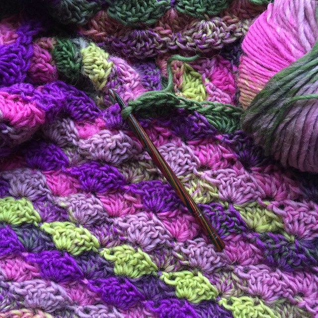 "Tulpen" - beginners' crochet shawl (WIP) using Scheepjes Vinci (400g)