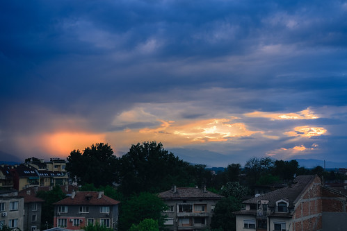 city sunset sky urban cloud clouds buildings town nikon outdoor over bulgaria rainy lightroom pazardzhik d3300
