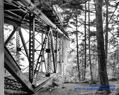Close-Up of the Deception Pass Bridge... in B&W HDR
