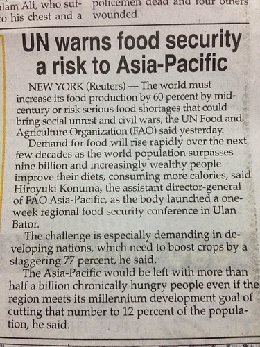 UN warns of food security risk