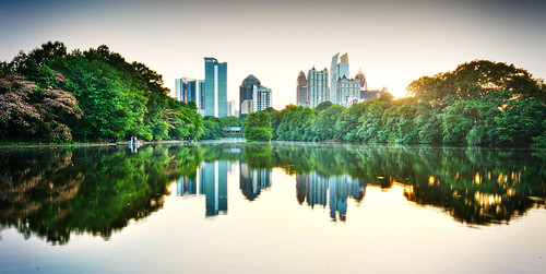 atlanta sunset cloudy piedmontpark hdr lakeclarameer