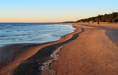 autumn sunset sea beach water evening sand estonia baltic array narvajoesuu